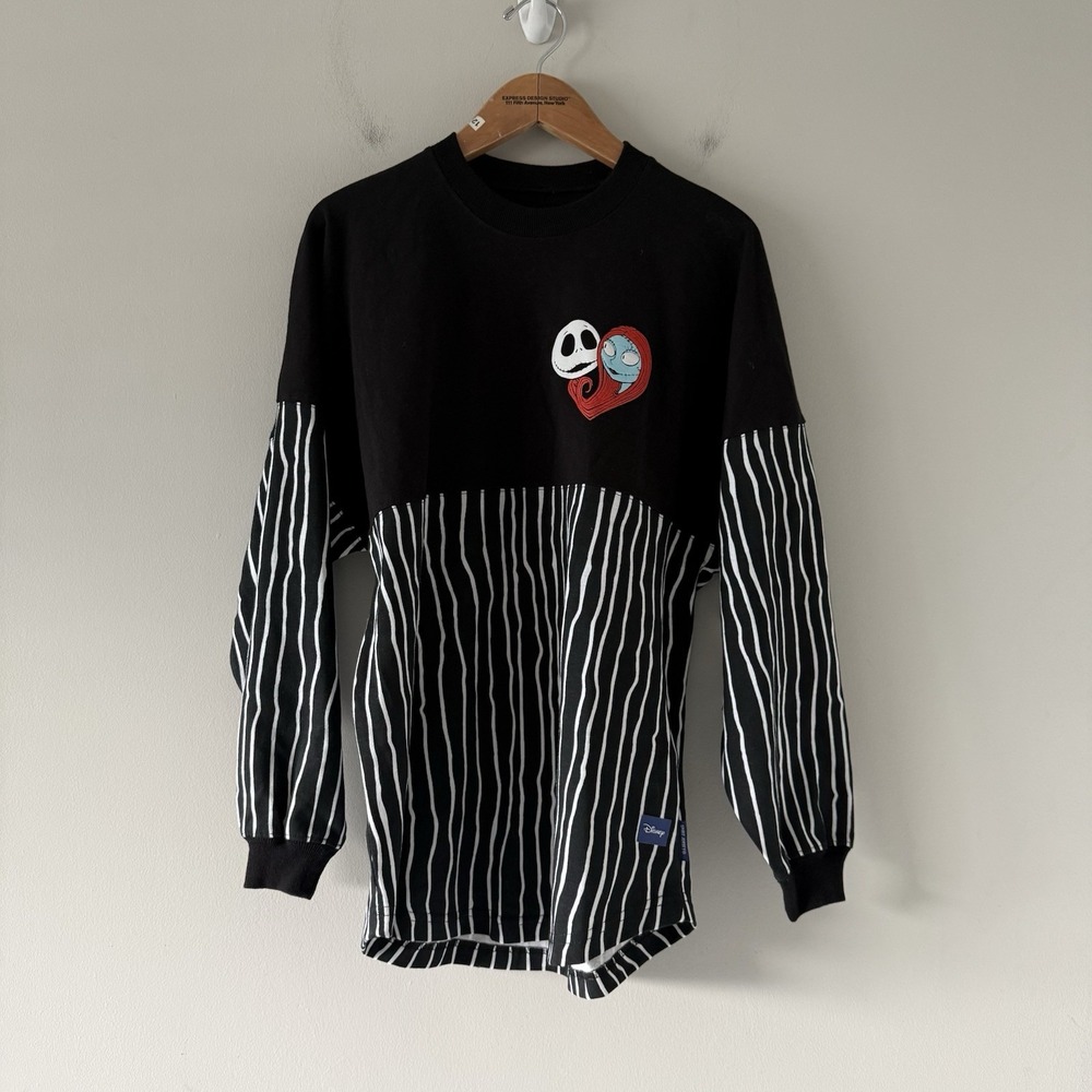 Disney The Nightmare Before Christmas Spirit Jersey Jack Sally Heart XS Stripes